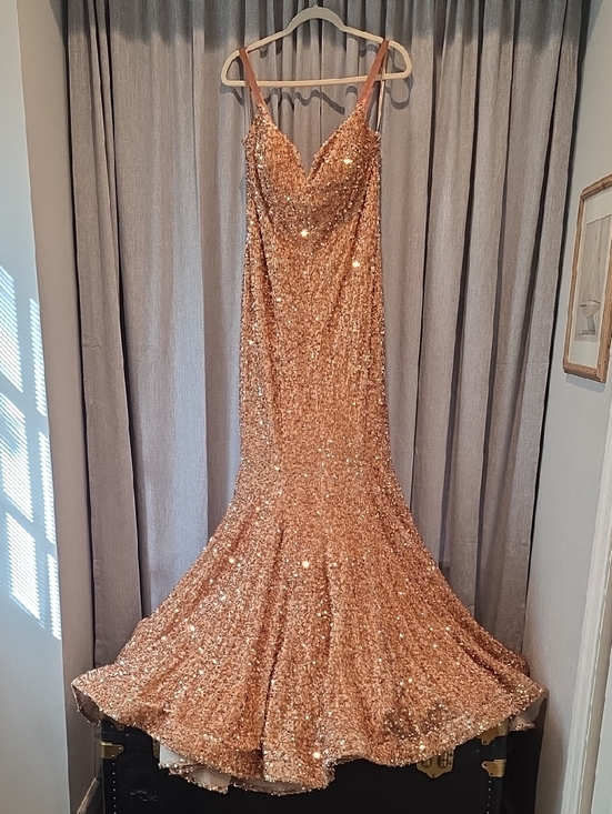 Portia and Scarlett Dresses & Skirts - Portia and Scarlett Gold Sequin Mermaid Prom Dress